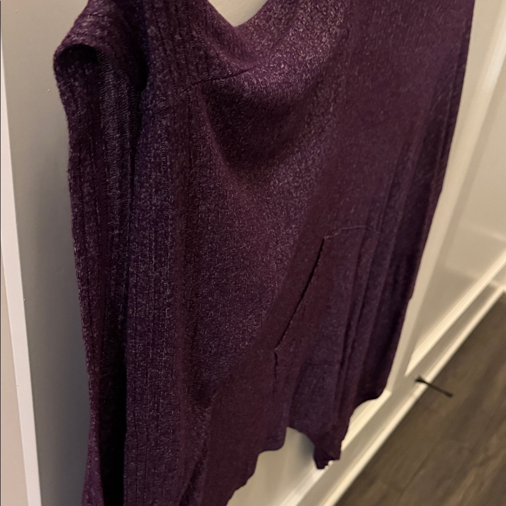 Lane Bryant Hooded Brushed Ribbed Poncho •Purple •Size 14/16 •EPC - Picture 6 of 10